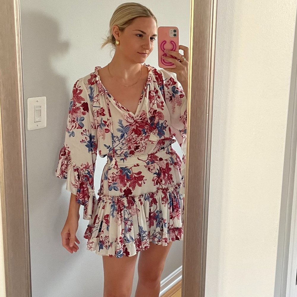 MISA Los Angeles Floral Ruffle Mini
